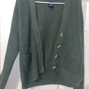 GAP Green Knit Sweater Cardigan
